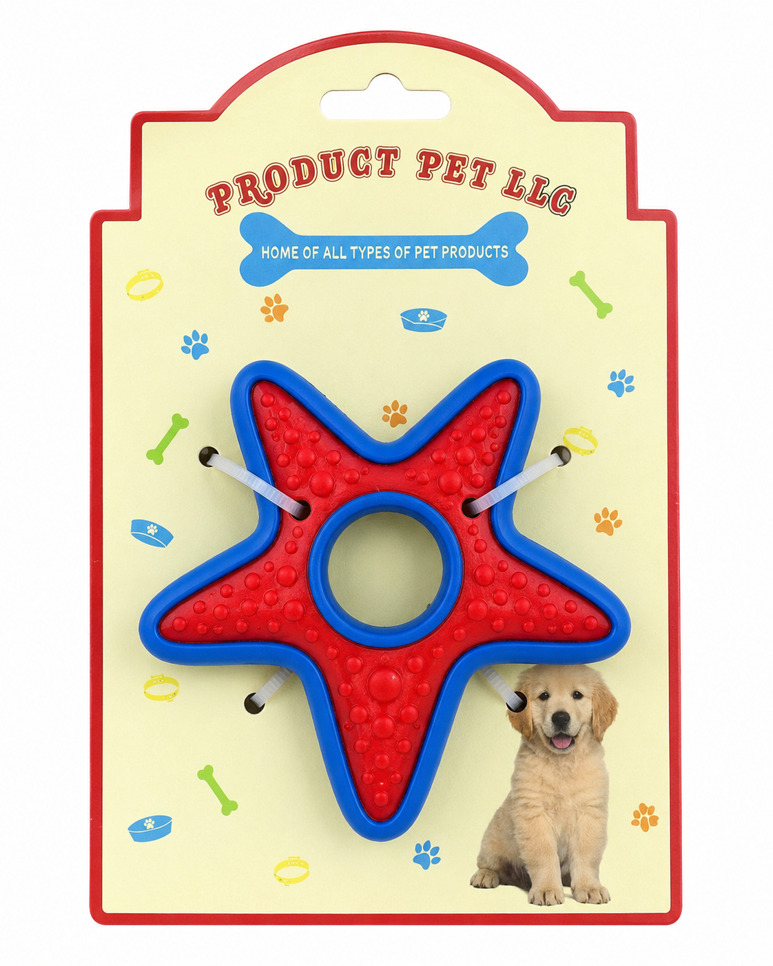 צעצוע כוכב גומי אדום-כחול — Product Pet LLC