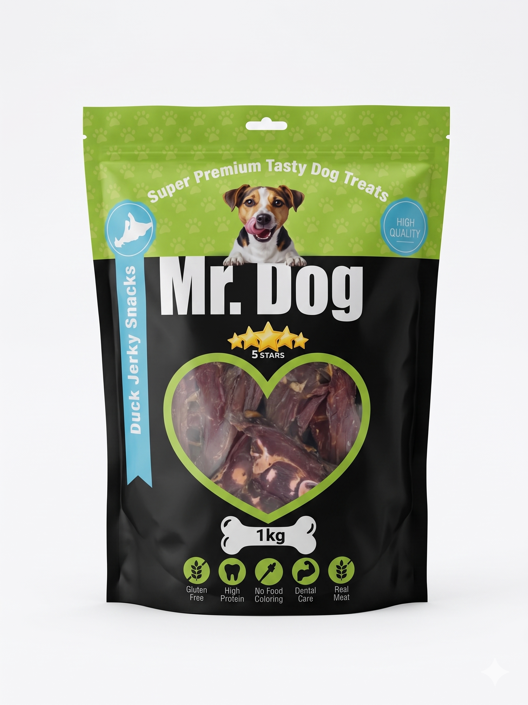 כותרת: Mr. Dog - חטיפי ג'רקי ברווז (Duck Jerky Snacks) - אריזת 1 ק"ג