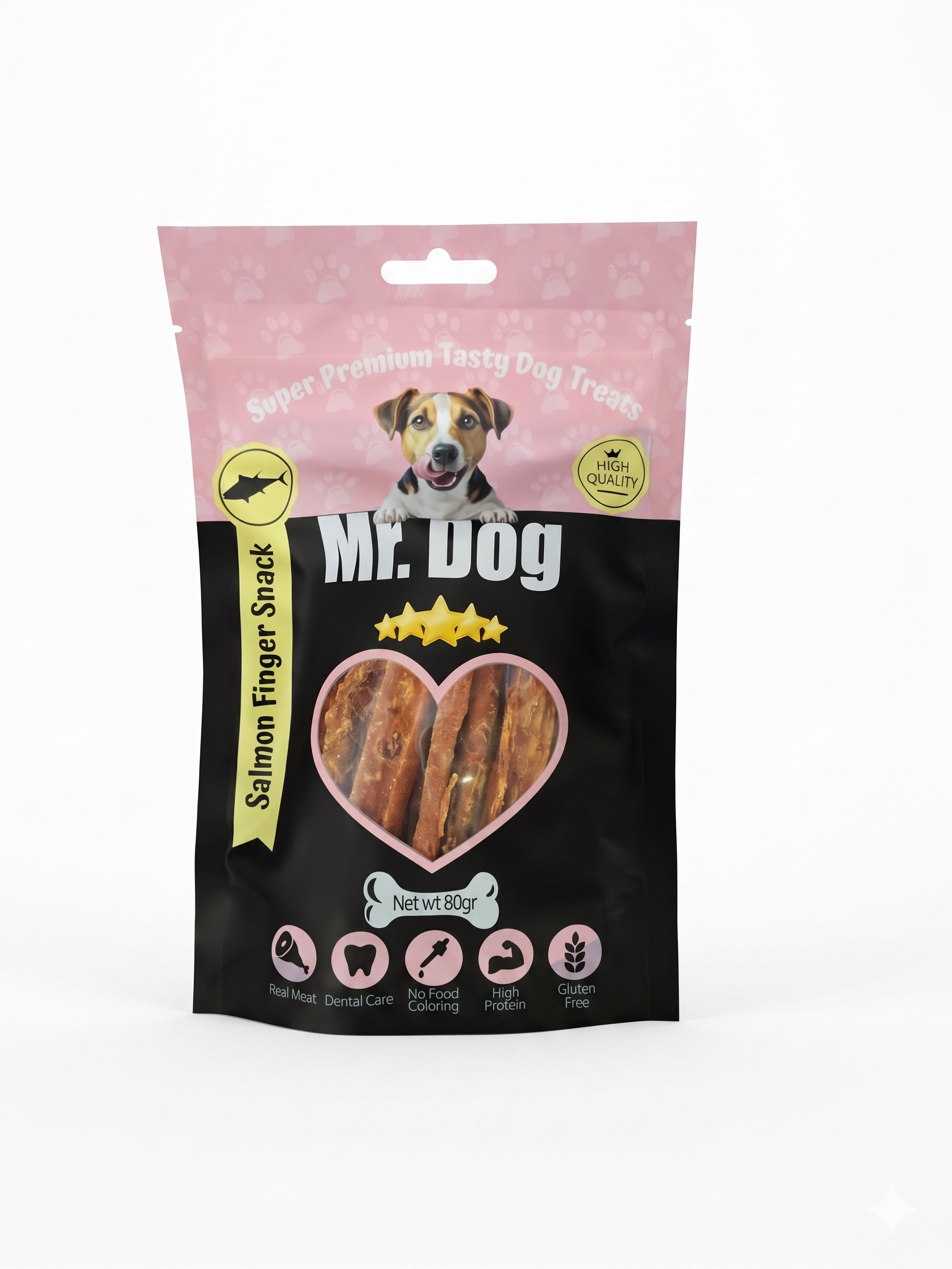 חטיף לכלבים מיסטר דוג (Mr. Dog) – אצבעות סלמון (Salmon Finger Snack) – 80 גרם