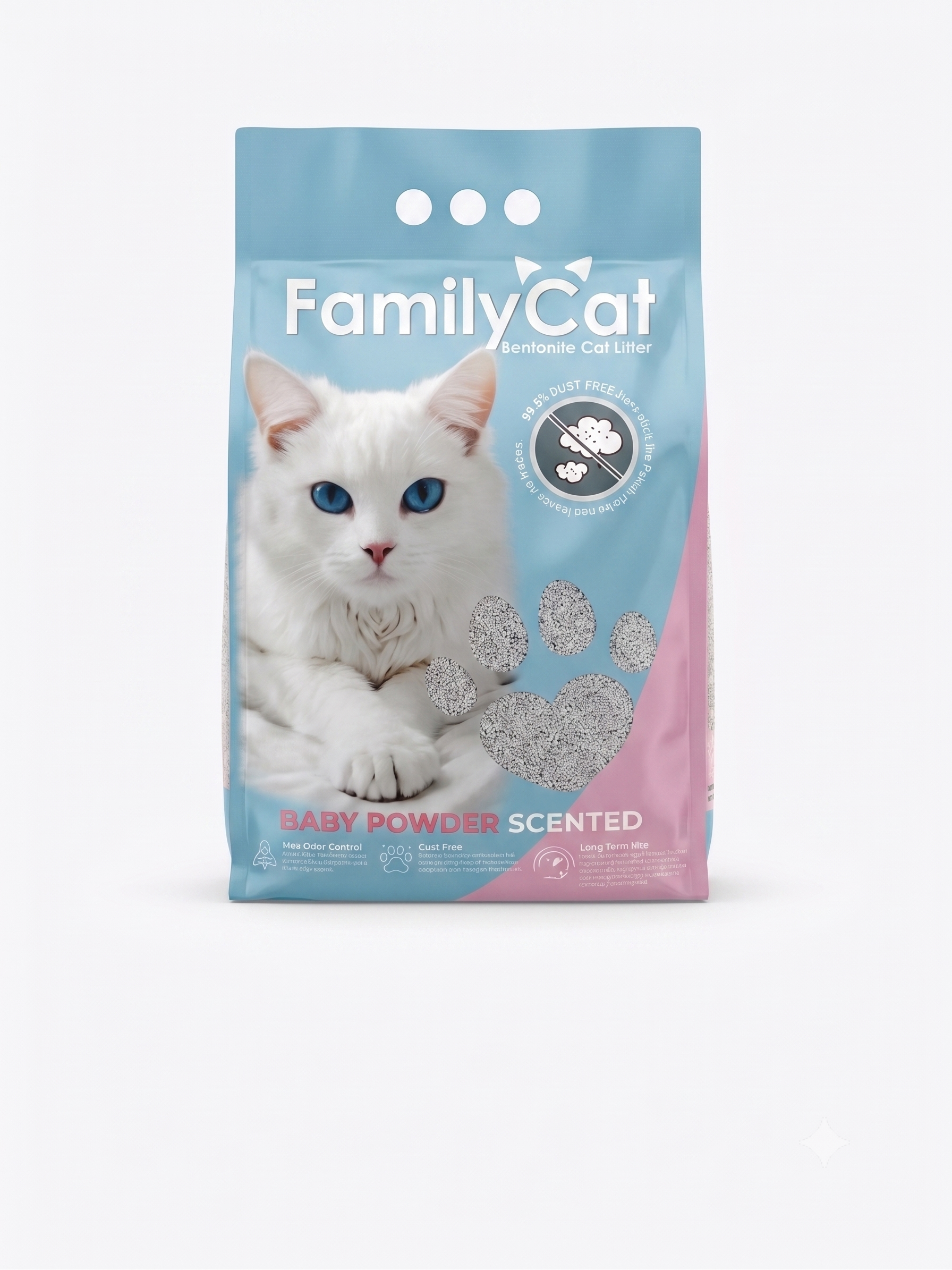חול לחתולים מתגבש FamilyCat - ניחוח בייבי פאוודר (Baby Powder Scented)