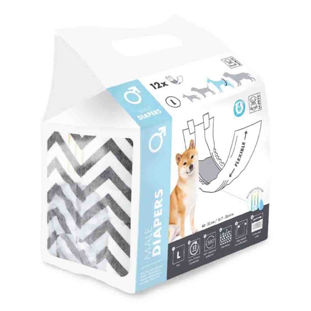 M-Pets חיתול זכר L 12 יחידות